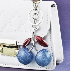 Blue Cherry 🍒 Bag Charm/ Keychain NEW